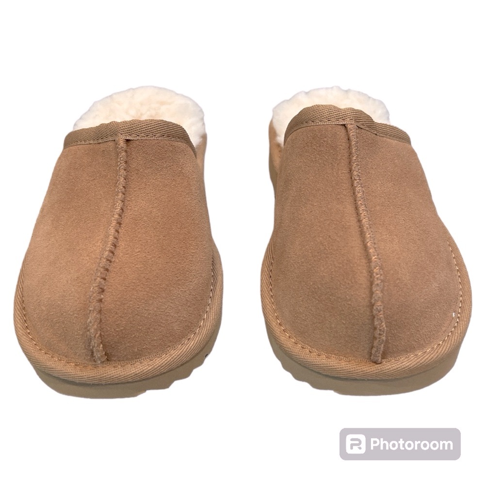 UGG kids’ toddler’s Keegan chestnut suede scuff slipper NEW 11 - Picture 3 of 5